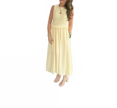 Entro Smocked Maxi Dress In Lemon In Yellow