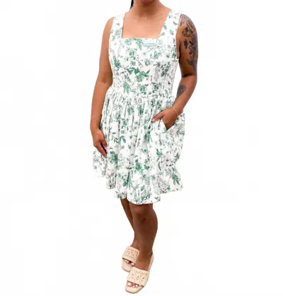 Entro So Be It Dress In Olive In White