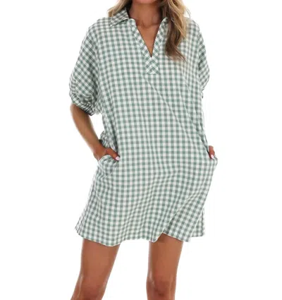 Entro So Much To Say Gingham Mini Dress In Matcha In Multi