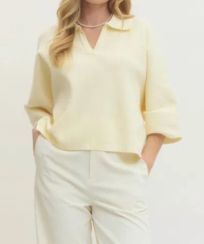 Entro Soho Knit Top In Cream In Neutral