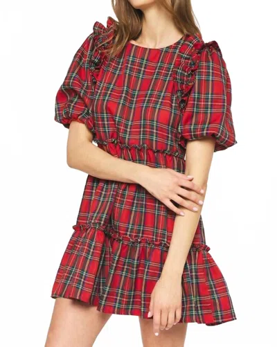 Entro Sorrel Plaid Dress In Red