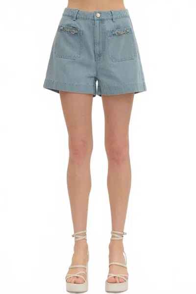 Entro Southern Social Shorts In Light Blue
