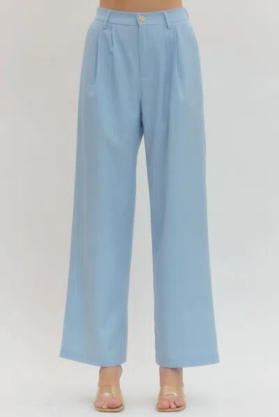 Entro Spencer Straight Leg Trousers In Light Blue