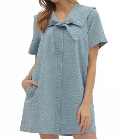 Entro Spotted You First Tonal Dress In Leopard Denim In Brown