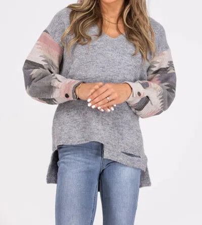 Entro Stepping Out Asymmetrical Sweater In Heather Grey