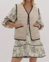 Entro Stitch By Stitch Quilted Vest In Sand