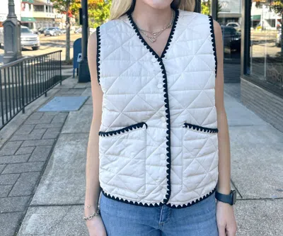 Entro Stitched Black Vest In Sand In Beige