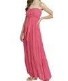 Entro Strapless Maxi Dress In Hot Pink In Pink
