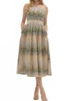 Entro Strapless Midi Dress In Multi In Green