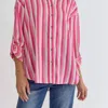 ENTRO STRIPE BUTTON UP TOP IN PINK