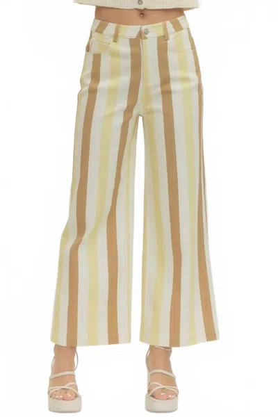 Entro Stripe Me Happy Pant In Sand Multi