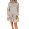 Entro Striped & Sweet Mini Dress In Brown In Multi