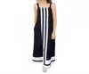 Entro Striped Dress In Black In Black