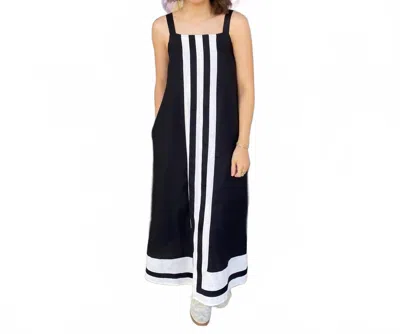 Entro Striped Dress In Black