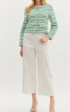 Entro Striped Jacket In Green