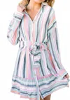 Entro Striped Midi Dress In Multi In Multi