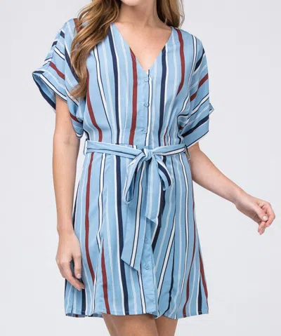 Entro Striped Shirtdress In Blue