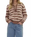 Entro Stripes And Fun Sweater In Mocha In Brown