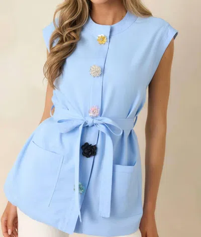 Entro Style Authority Vest Top In Blue