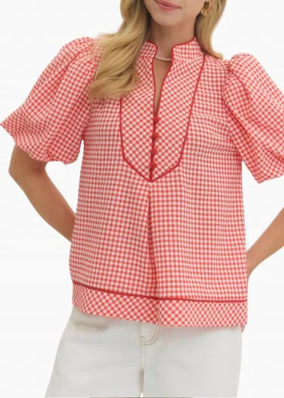 Entro Summer Kaftan Top In Red