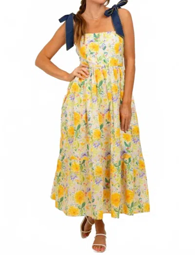 Entro Summer Petals Maxi Dress In Yellow Floral