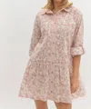Entro Sunday Rosè Mini Dress In Beige In Pink
