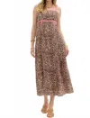 Entro Leopard Sundress With Ric Rac Trim In Brown With Pink Trim In Multi