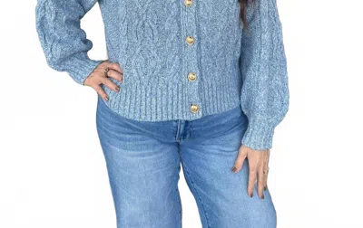 Entro Sweater Jacket With Buttons In Chambray In Blue