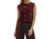 Entro Sweater Vest With Pockets In Wine Red In Multi