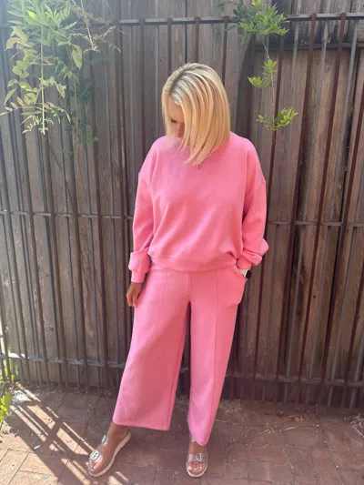 Entro Sweatshirt With Drawstring Pants In Hibiscus