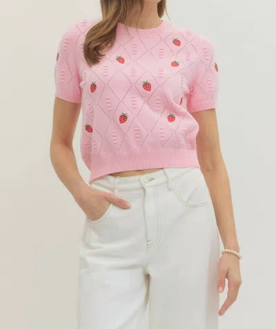 Entro Sweet Berry Bliss Sweater In Pink