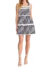 Entro Tabitha Ric-rac Trim Sleeveless Mini Dress In Navy In Blue