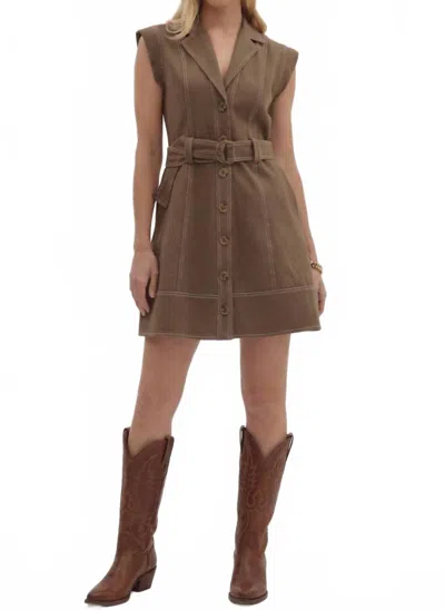 Entro Tailored Outlaw Dress In Brown In Multi