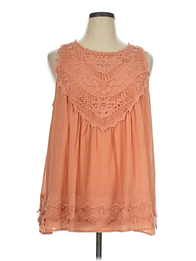 Pre-owned Entro Tank Top Orange Halter Neckline Tops