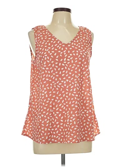 Pre-owned Entro Tank Top Orange Plunge Neckline Tops