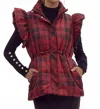 Entro Tara Vest In Red/black In Red