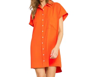 Entro Tell Me About It Shirt Dress In Red