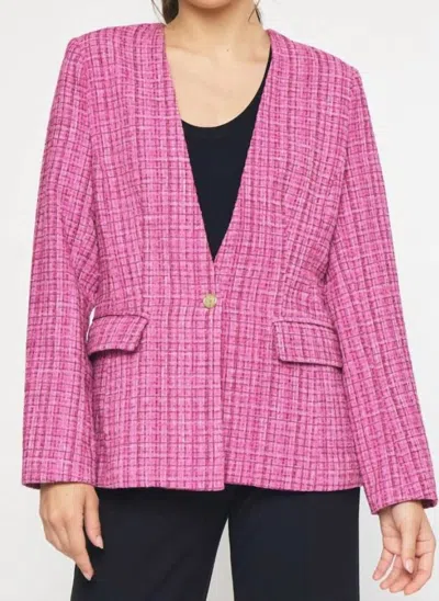 Entro Terrific Tweed Jacket In Magenta