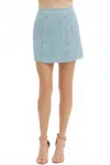 Entro Textured Band Mini Skirt In Light Blue In Blue