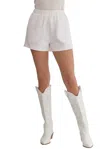 Entro Textured High Waist Shorts In White In White