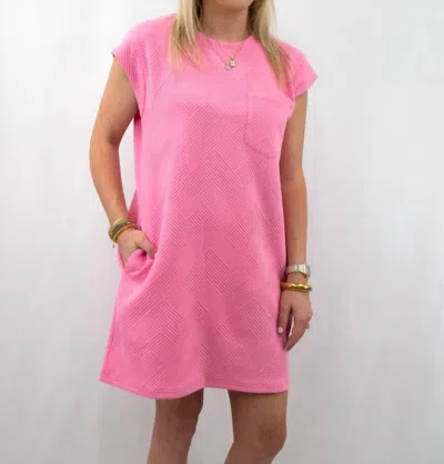 Entro Textured Knit Mini Dress In Bubblegum In Pink