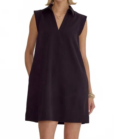 Entro Textured Mini Dress In Black