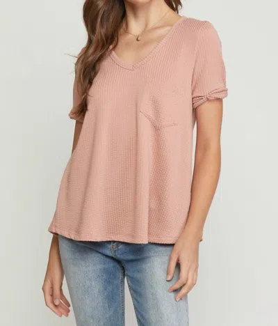 Entro Textured Pocket Top In Mauve In Multi