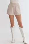 Entro Textured Shorts In Taupe In Grey