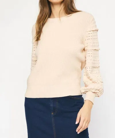 Entro Textured Sweater In Oatmeal In Beige