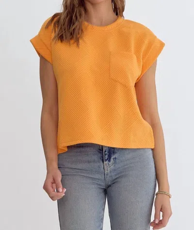 Entro Textured Top In Orange