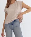 Entro Textured Top In Taupe In Grey