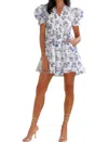 Entro Thais Puff Sleeve Mini Dress In White