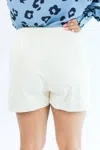 ENTRO THE BROOKE FAUX LEATHER SHORTS IN CREAM