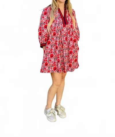 Entro The Harlow Dress In Red In Multi